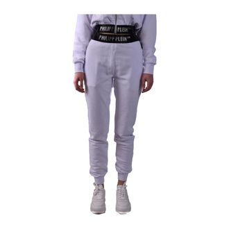 Philipp Plein Wjt 1697 Rechte Broek - Dames - Sweatpants - Wit - M - Katoen - Broeken