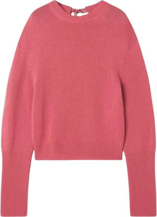 Lanvin Gros-grain Knoop Detail Trui - Dames - Ronde hals truien - Roze - M - Truien & Vesten