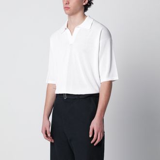 Roberto Collina White cotton knit polo shirt