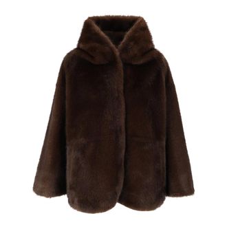 Bully Giacca con Cappuccio in Ecopelliccia - - Jackets - Donna - Marrone - XS