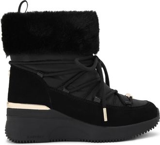 Carvela Womens Suede Fabric Skyline Wedge Bootie Sneakers - Black - Size UK 4