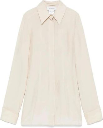 Sportmax Zijden Blend Shirt - Dames - Overhemden - Beige - M - Overhemden