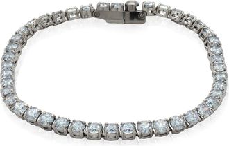 Swarovski Ruthenium Plated Matrix Tennis Bracelet, Size L