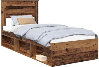 vidaXL Estructura De Cama Con Cabecera Madera Vieja 90 X 190 Cm Vidaxl
