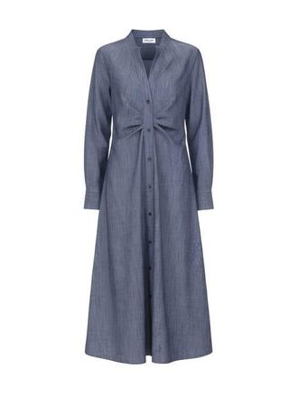 C&acirc;llas Milano Genny Long sleeve shirt dress in Navy at Nordstrom, Size 10 It