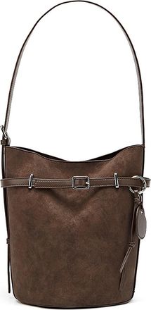 Generic Cymwer Faux Suede Fashion Bucket Bag Vintage Shoulder Bag for Women Shopping (Coffee) (Coffee)