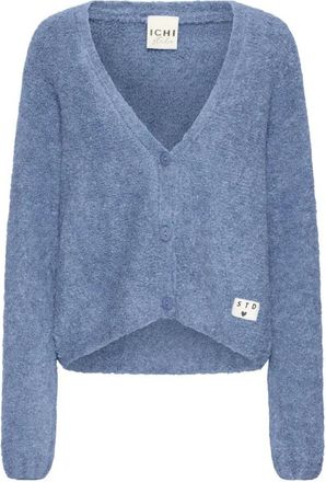 Ichi Ihblarisa CA Strik - Dames - Vesten - Blauw - 2XL - Truien & Vesten