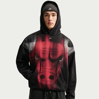 Nike Mens Chicago Bulls Standard Issue Fleece Basketball Hoodie in Black | IO9098-010