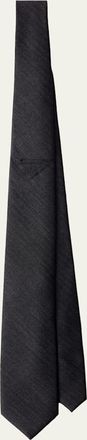 Prada Mens Wool Tonal Triangle Tie