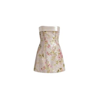 Alberta Ferretti Alberta Ferretti, Party Dresses, female, Multicolor, Size: S Minidress with Floral Sequins