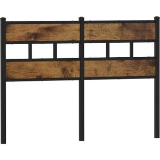 vidaXL Cabecero De Hierro Y Madera De Ingenier&iacute;a Roble Ahumado 135 Cm Vidaxl