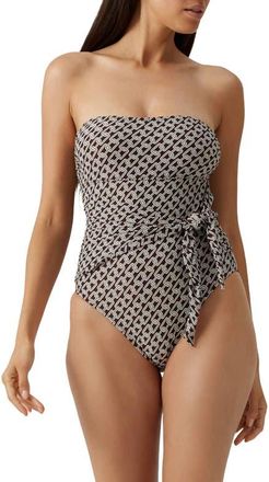 Melissa Odabash Munich Print Strapless One-Piece Swimsuit in Chain at Nordstrom, Size 12