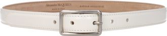 Alexander McQueen Alexander Mc Queen Damens G&uuml;rtel aus wei&szlig;em/elfenbeinfarbenem Leder
