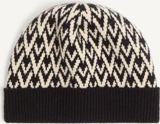 Valentino Garavani Beanie Knitted Toute La V Signature In Lana Uomo NERO/CREMA UNI