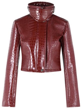 Sportmax Giacca corta Sportmax Sultan in vernice color alligatore rosso scuro
