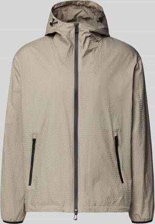 Emporio Armani Jacke mit Zweiwege-Reißverschluss in Hellgrau, Größe 48