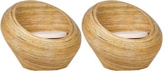 Beliani Set of 2 Garden Armchairs MAIORI Rattan Natural