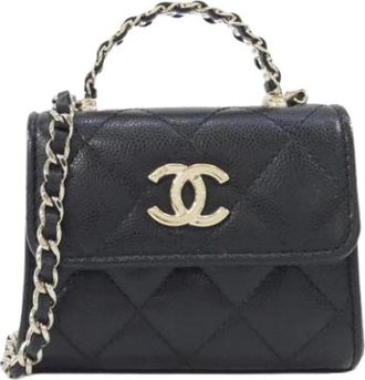 Chanel Pre-owned Mini Shoulder Bag - Dames - Vintage Mini Tas - Zwart - ONE Size - Leer - Vintage