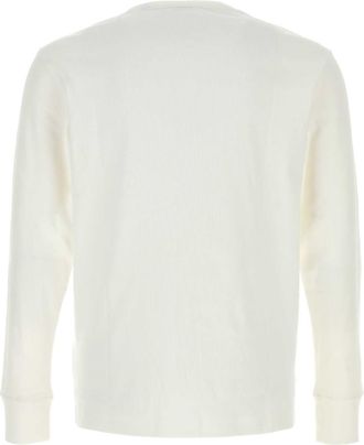 Burberry Mens White Cotton Stretch T-Shirt Chalk Exterior: Elastane T-shirts And Polos