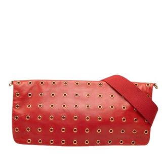 Prada Pre-owned Vintage Schoudertas - Dames - Pre-owned - Rood - Maat: ONE Size Leer