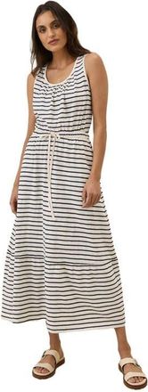 Pact Organic Cotton Relaxed Slub Tank Maxi Dress in Santa Ana Stripe Midnight Blue at Nordstrom, Size Xx-Large