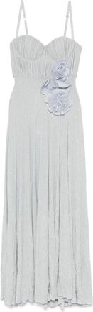 Elisabetta Franchi Flower-embroidery Lurex Gown