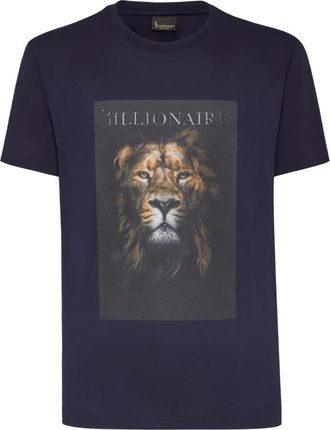 Billionaire Boys Club T-Shirt Ronde Hals Leeuw - Heren - T-shirts - Blauw - S - Katoen - Tops