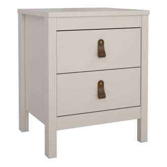 Furniture To Go Barcelona Bedside Table 2 Drawers in Cashmere in Beige