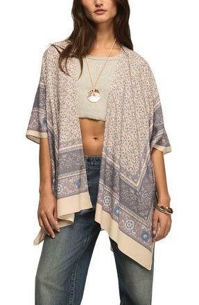 Lucky Brand Border Print Open Front Jacket in Blue Border Print at Nordstrom