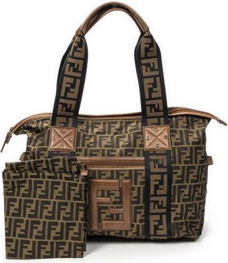 Fendi Pre-owned Womens Medium Zip Tote Handbag - Beige - One Size