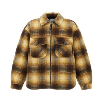 And Wander Chaqueta de cremallera de lana a cuadros - Sport - Hombre - Marr&oacute;n - S