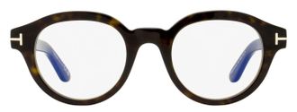 Tom Ford TF6037-B Blue Block Oval Eyeglasses - Brown