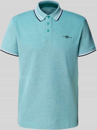 Tom Tailor Regular Fit Poloshirt aus Baumwoll-Mix in Dunkelgruen Melange, Größe XXXL