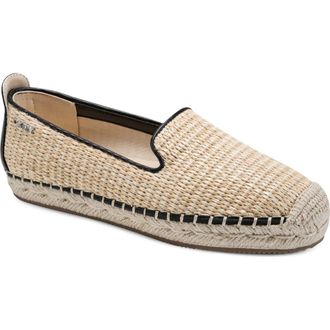 DKNY Mallandra Platform Espadrille Flat in Natural/Black at Nordstrom, Size 6.5