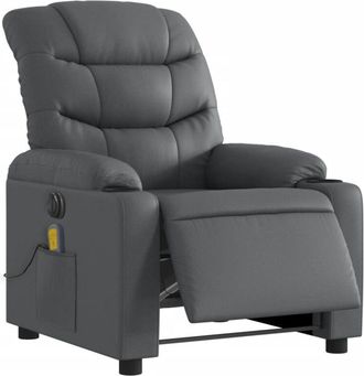 vidaXL Vidaxl - Sill&oacute;n De Masaje Reclinable El&eacute;ctrico Cuero Sint&eacute;tico Gris