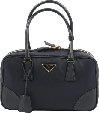 Prada Bauletto Re-Edition 1978 - Dames - Handtassen - Blauw - ONE Size - Nylon - Tassen