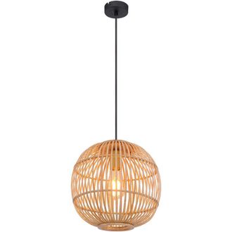 Globo Lighting L&aacute;mpara Colgante - Hildegard - Natural - Bamb&uacute; - &Oslash; 30cm - - Globo