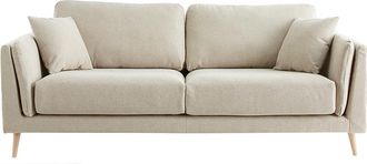 Miliboo Sof&aacute; Moderno 3 Plazas De Tela Beige Natural Vogue