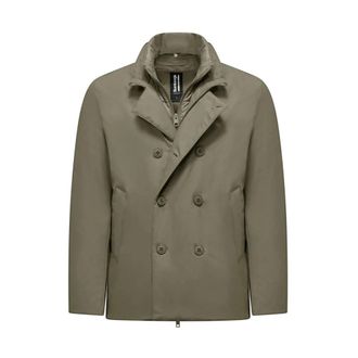 Bomboogie Blazers, male, Green, Size: XL Brown Double-Breasted Jacket Urban Style