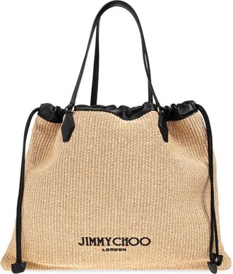 Jimmy Choo London Tassen, Dames, Beige, ONE Size, Leer, Drawstring Shopper Bag