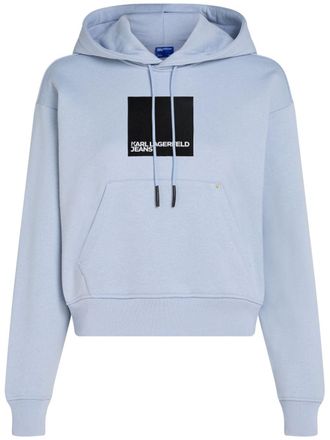 Karl Lagerfeld Hoodie met box logopatch - Blauw