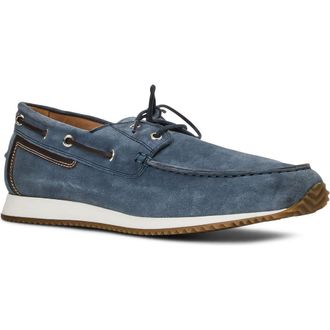 Aquatalia Lido Boat Sneaker in Jeans Suede at Nordstrom, Size 11.5