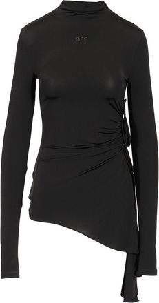 Off-white Long Sleeve Draped Top