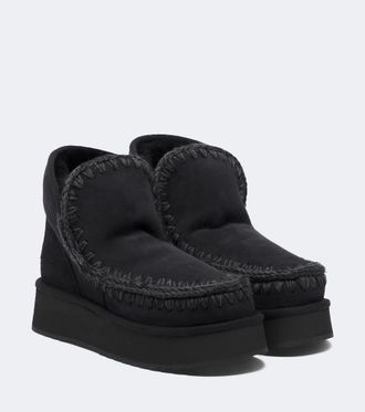 Mou Botines Mini de ante con borrego