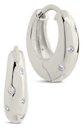 Sterling Forever Sierra CZ Hoop Earrings in Silver at Nordstrom Rack