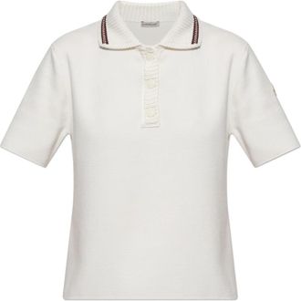 Moncler Logo Polo - Dames - Polos - Wit - M - Katoen - Tops