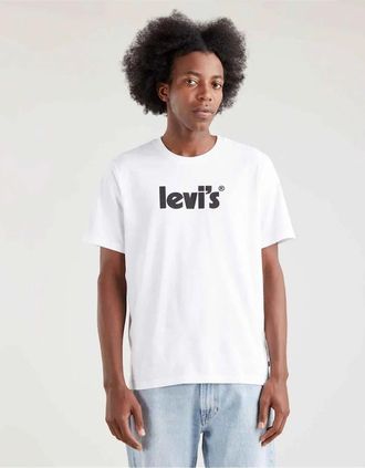 Levi's Mens Relaxed Fit Crew Neck Short Sleeve Boyfriend T-Shirt - White - Size: 36