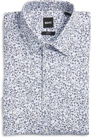 BOSS Hank Kent Slim Fit Stretch Cotton Dresss Shirt in Light/Pastel Blue at Nordstrom Rack, Size 14.5 - R
