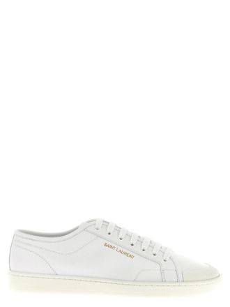 Saint Laurent White Calfskin Low Top Mens Sneakers