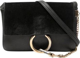 Chlo&eacute; Pre-owned Cross Body Bags, female, Black, Size: ONE SIZE Pre-owned Suede Crossbody Bag